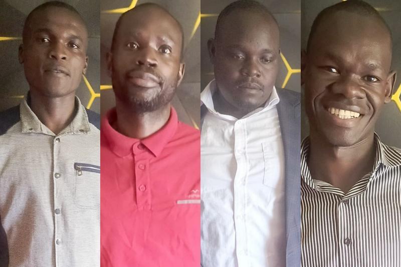 Photocollage of 4 suspects linked to a fake gold scheme.
